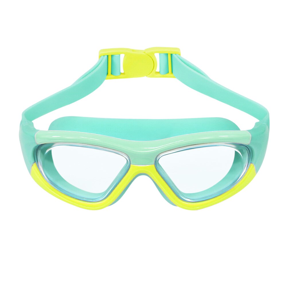 Kleurrijke Verstelbare Kinderen Kids Zwemmen Bril Brillen Waterdichte Hd Siliconen Schild Zwembril Hd Anti-Fog Brillen: Green