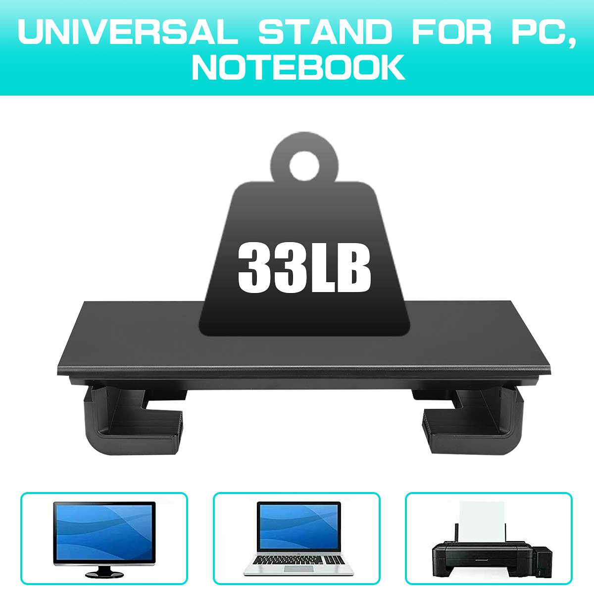 Smart Monitor Riser 20" 4 USB Charging Ports Laptop Stand Multifunction Desktop Computer Screen Shelf PC Monitor Holder TV Desk