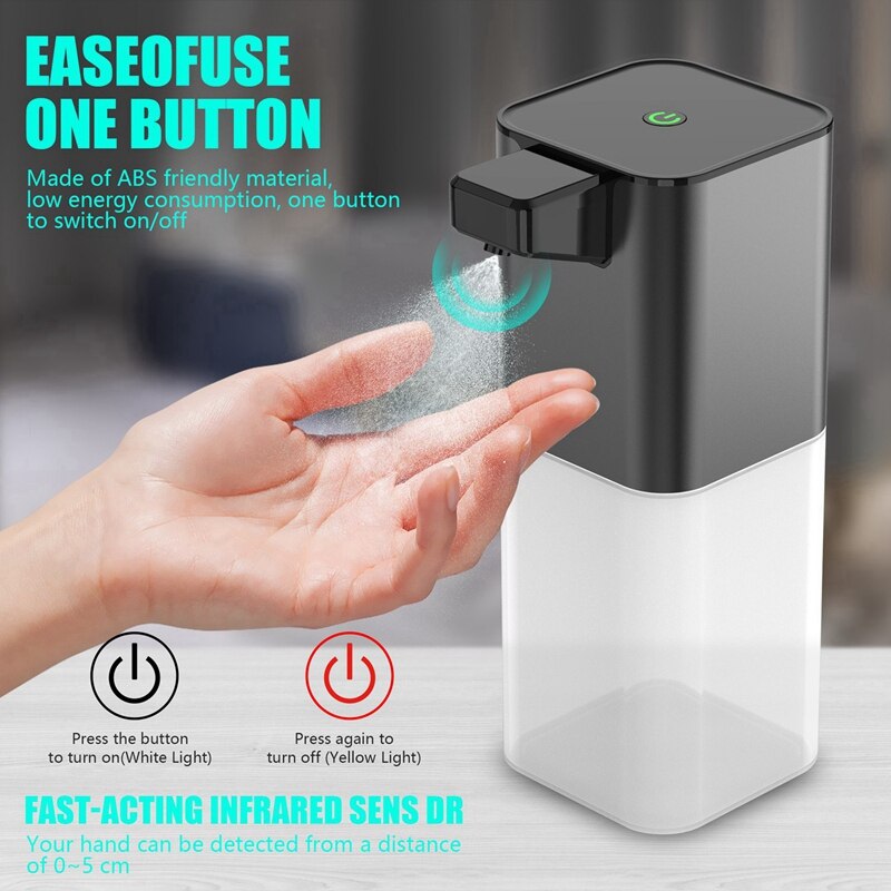 Dispenser Pressless Spray Machine Sensor Press Soap Dispenser 350Ml USB Soap Dispenser for Home