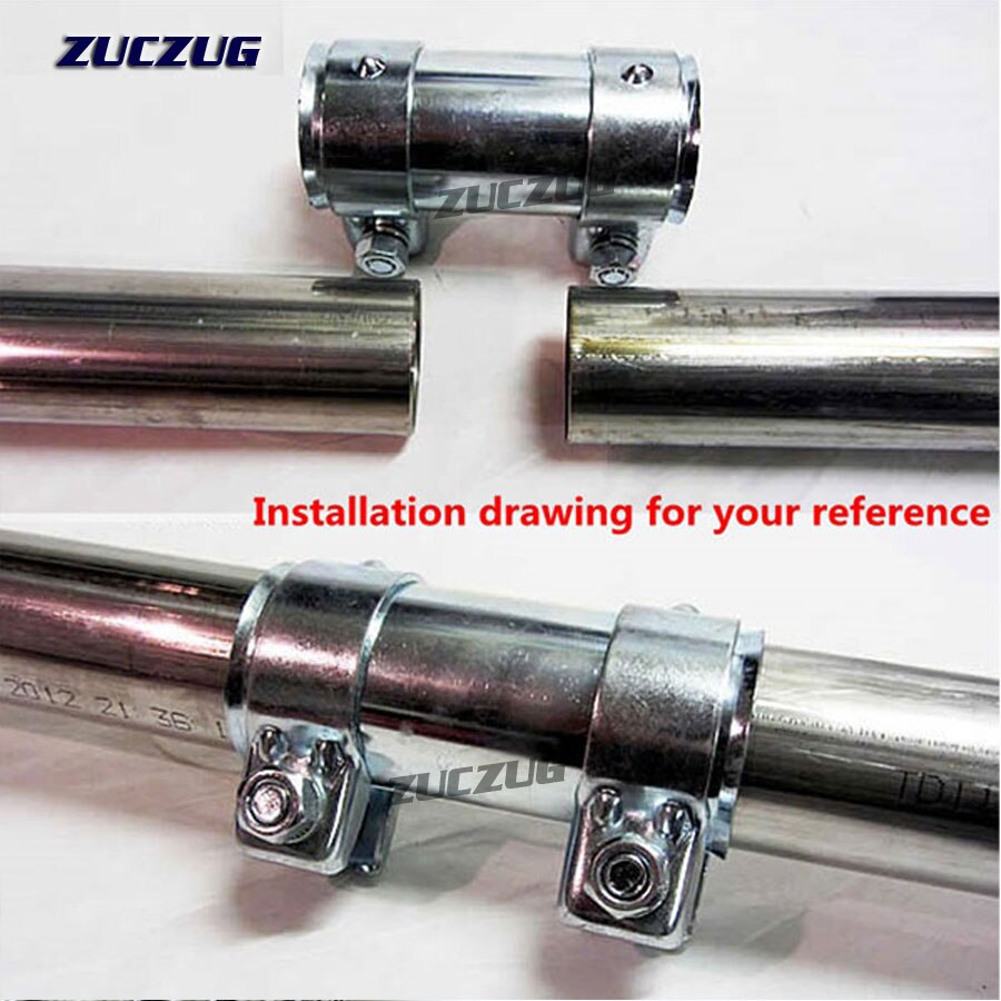 2.0 inch Stainless Exhaust Sleeve Butt Joint Clamp Exhaust OD Pipe Sleeve Coupler Step Clamps