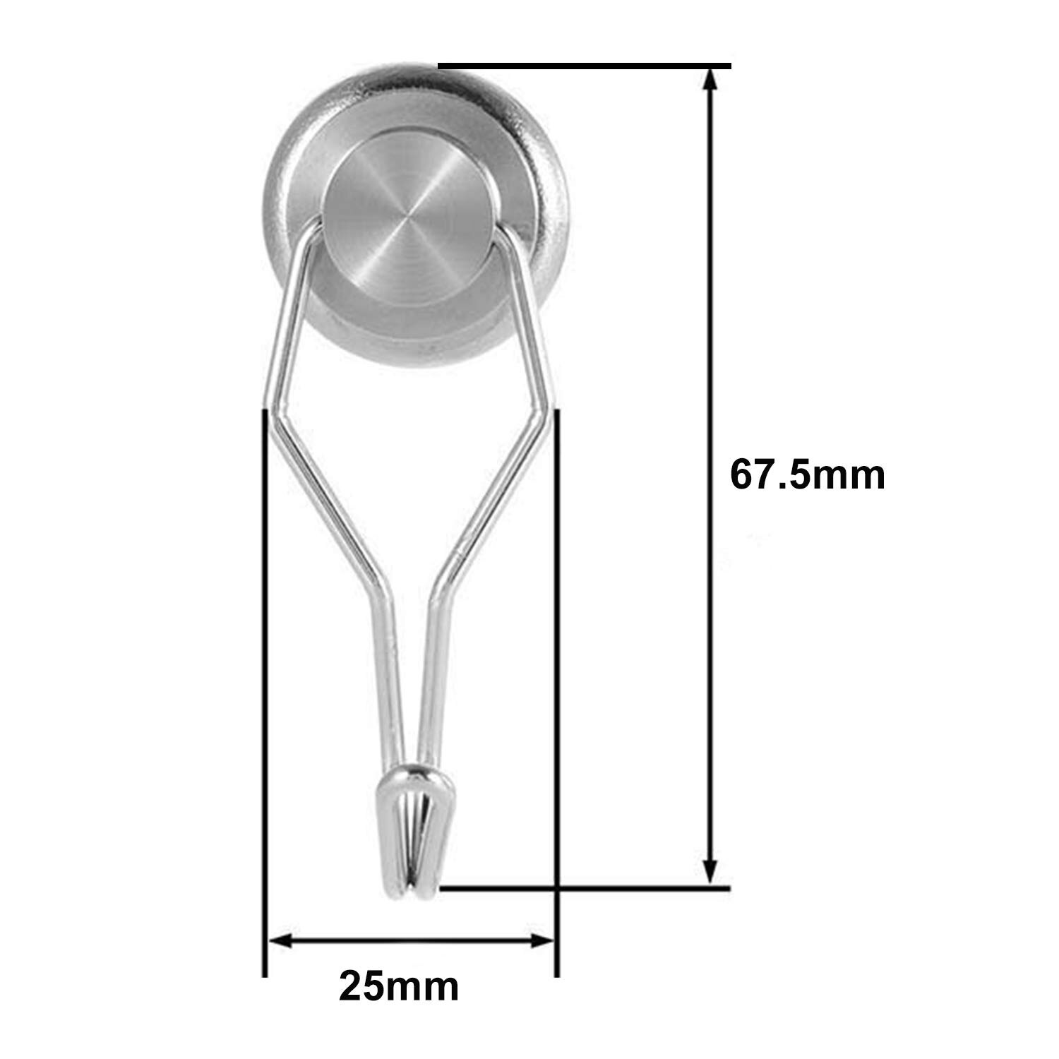 Upgrade van magnetische haak voor roterende schommel koelkast magneethaak, krachtige neodymium magneethaak , 10 stuks, zilver