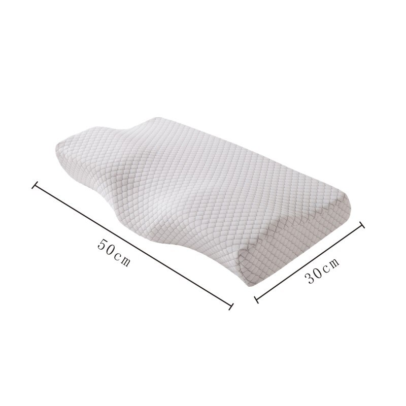 1 stk relax cervikal sundhedspleje puder kontureret ortopædisk memory skum pude til nakkesmerter cervikale puder memory puder: Hvid  a 50 x 30 x 10cm