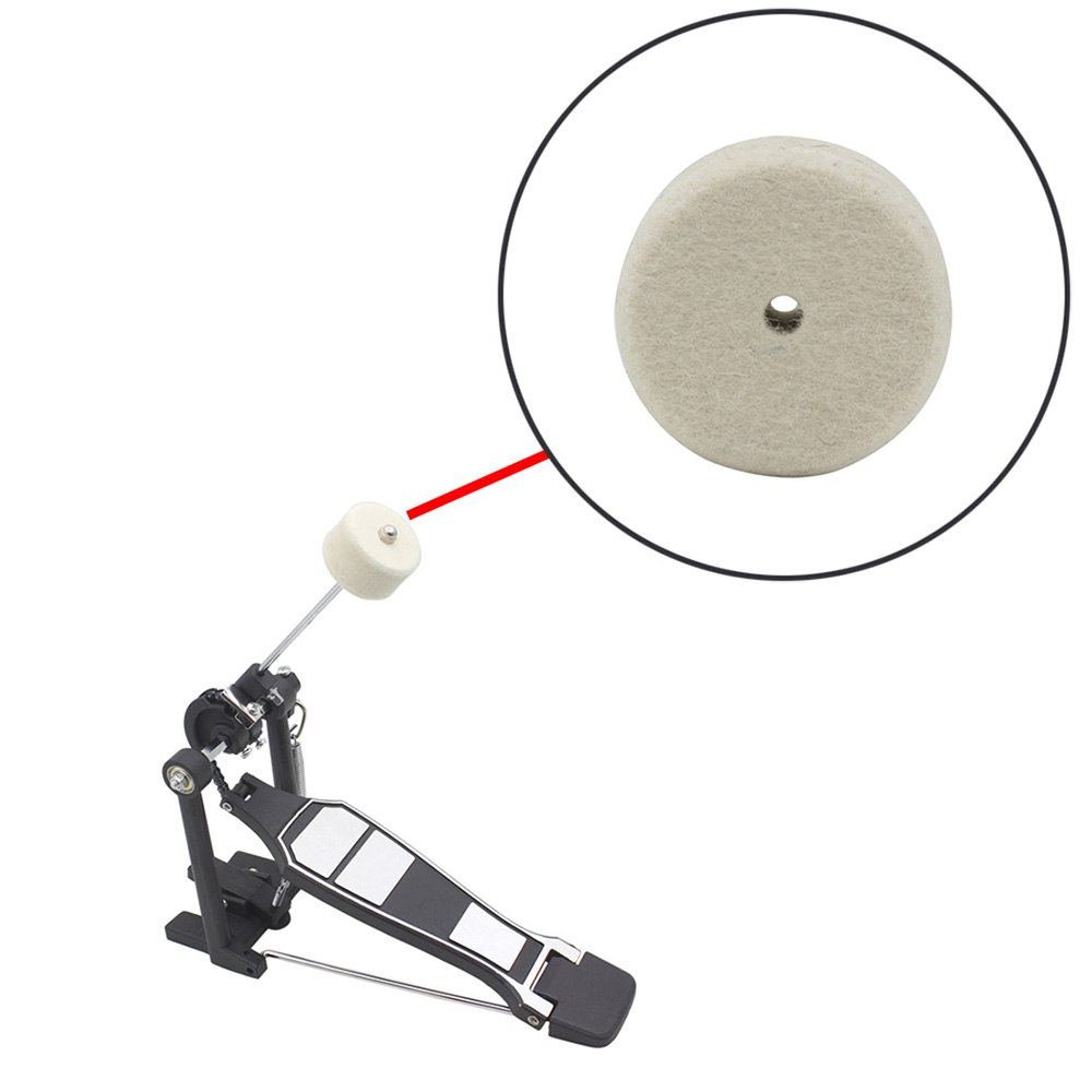 Fieltro de lana de Pad para Pedal del tambor de batidor de instrumento de percusión Accesorios