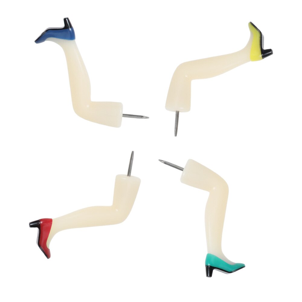 4pcs Long Leg Shape Push Pin Practical Thumbtack Decorative Wall Nails Map Tacks for School Office