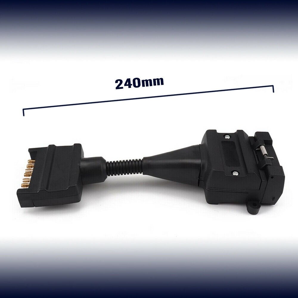 12-Pin Female Socket To 7-Pin Flat Plug Trailer Adapter Caravan Wiring Connector Plug Receptacle Hardware