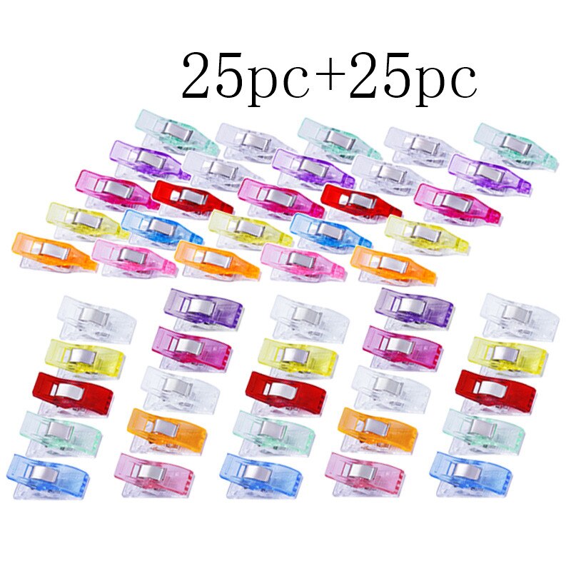 50 pcs Plastic Patchwork Sewing Clips Fabric Quilting Binding Clips Holder Sewing Accessory Garment Clip: Set A