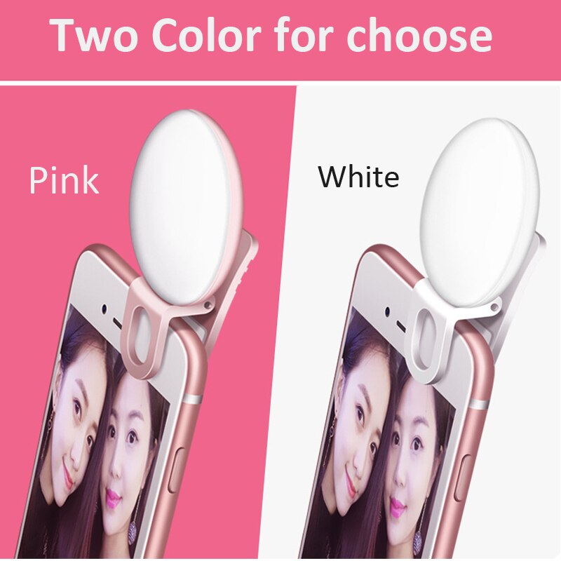 Portable Selfie Flash Led Camera Clip-on Mobile phone Selfie ring light video light Night Enhancing Fill Light Self-timer Lamp