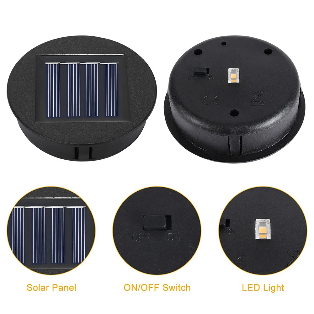 Solar Lights Replacement Top 7 Lumens Solar Lantern Parts 1.2 V 600 MAh LED Solar Panel Lantern Lid Lights For Outdoor Hanging