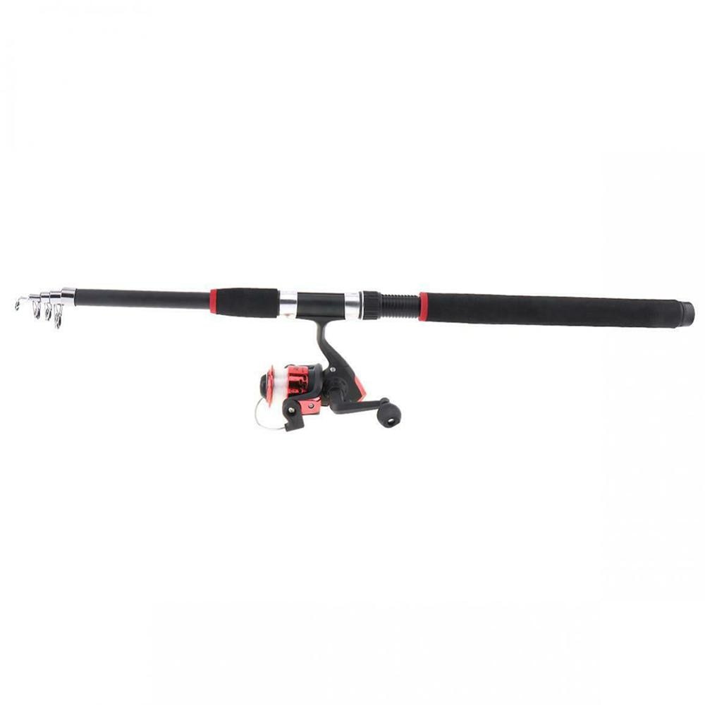 Fishing Rod and Reel Set Telescopic Spinning Fishing Rod and Reel Combos Full Kit Fishing Gear Pole Set