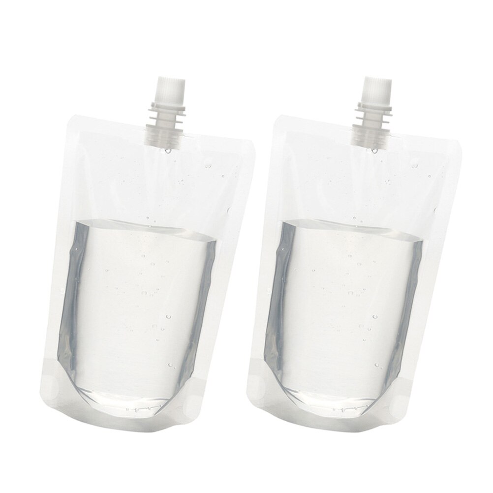 Travel Outdoor for Drinks Bag Standing Plastic Portable Concealable Transparent Beverage Flasks: 13x8.8x5cm