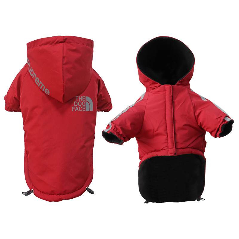 Vattentäta hundkläder reflekterande husdjursjacka för små medelstora hundar vinter varm fleece hundjackor valp regnjacka chihuahua outfit: S / Röd