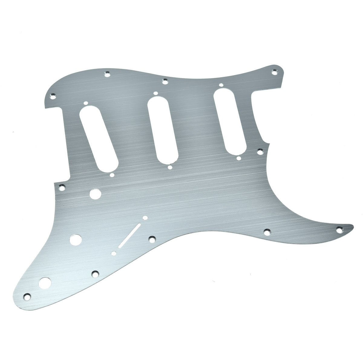 KAISH 11 Hole Metal Aluminum Anodized Modern Style ST Strat Bridge Reversed SSS Pickguard Fits Fender Jimi Hendrix Stratocaster: Silver