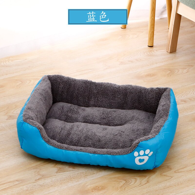 Huisdier Grote Hond Bed Warm Huis candy-kleurige Vierkante Nest Huisdier Kennel Voor Kleine Medium Grote Honden Kat Puppy plus Size Hond Manden: Blauw / 80x65 cm