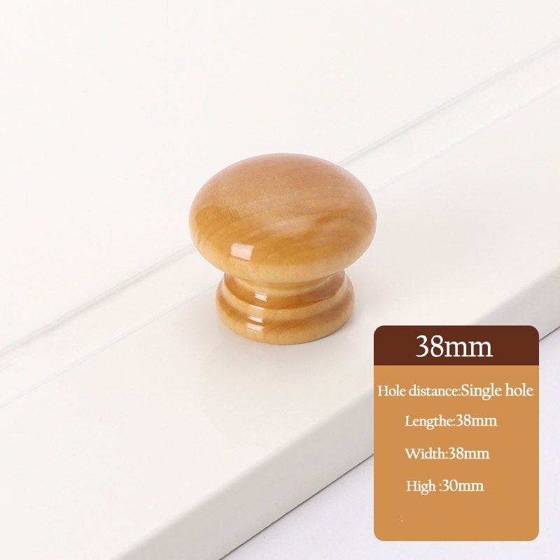 1Pc Cabinet Drawer Handles Knobs Door Window Kitchen Cupboard Wardrobe Dresser Pulls Furniture Hardware Natural Solid Wood: 5