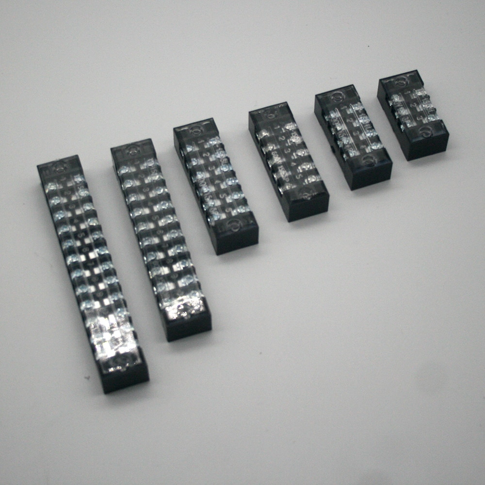 TB-1503/1504/1506/1508/1510/1512 Dual Row Strip Screw Terminal Block 15A 600V Fixed Wiring Board wire connector