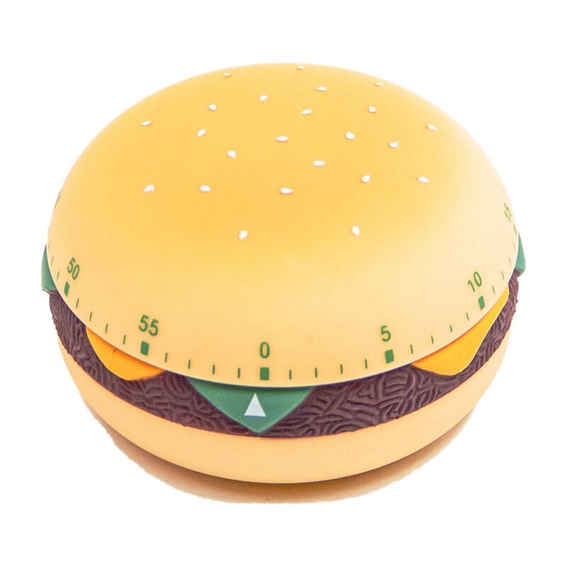 Reminder Alarm Clock Cartoon Cute Burger Shape Digital Timer Kitchen Cooking Countdown Multifunctional: yellow