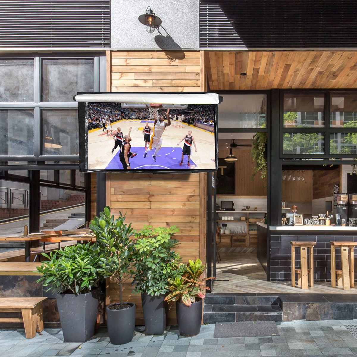 NUEVA CUBIERTA DE TV impermeable a prueba de polvo para exteriores, cubierta de TV de , carcasa de televisión negra Oxford, TV de 32 a 70 pulgadas