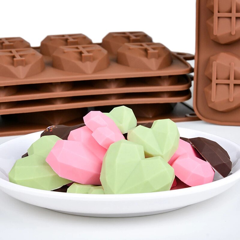 3D Geometrische Cakevorm Hartvormige Siliconen Cakevorm Met Mini Hamer Siliconen Mousse/Chocolade Cakes Mould Voor verjaardag