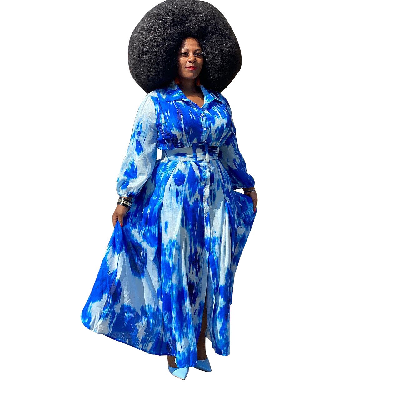 Xl -5xl plus size lange afrikanske kjoler for kvinner dashiki afrika skjortekjole skjørt snøring kappe boubou afrikanske klær