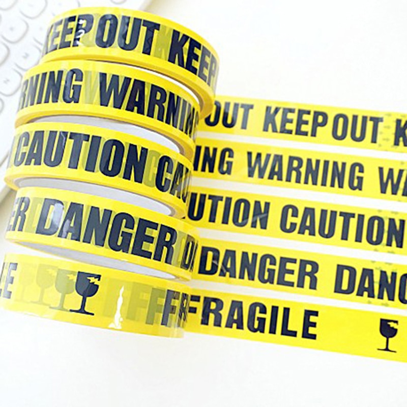 1Roll Warning Tape Danger Caution Fragile Barrier Remind Work Safety Adhesive Tapes DIY Sticker