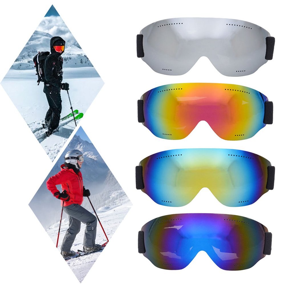 Universal Single Layer Ski Goggles Big Spherical Snow Goggles Mountaineering Windproof Glasses For Adults And Children