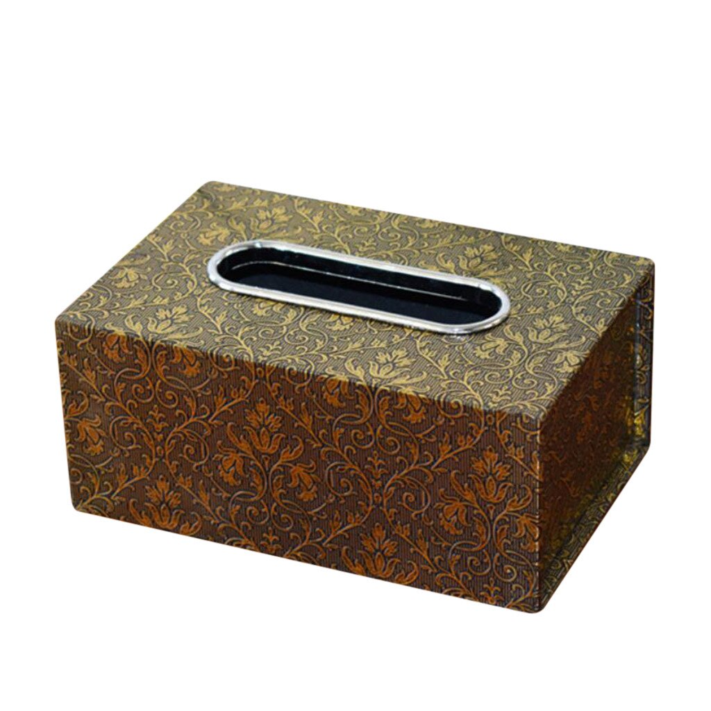 Leather Tissue Box European Napkin Tray Boxes Medium Leather Car Tissue Box Holder Box Case Pouch Table Tissue Holder