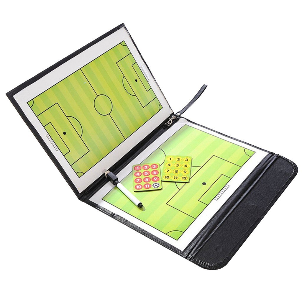 Soccer Table, Trainning Assisitant Teams 2.5 Folding Leather Teaching Table Convenient Magnetic Clipboard Train Soccer Table