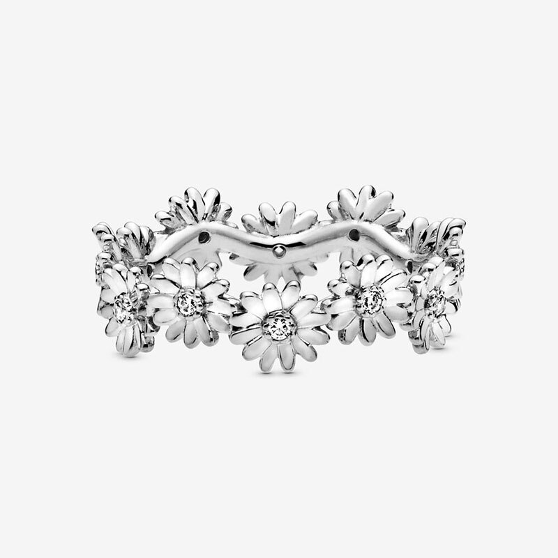 Lente Authentieke 925 Sterling Zilveren Ring Fonkelende Daisy Bloem Kroon Ringen Vrouwen Engagement Sieraden