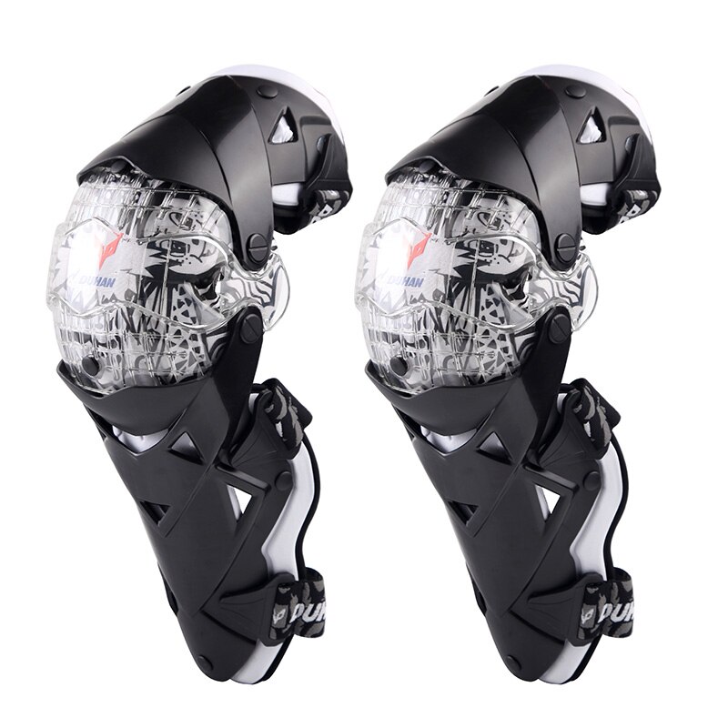 Duhan motorcykel knæpuder motocross langrend knæbeskytter moto beskytter sports knæpude: Hvid