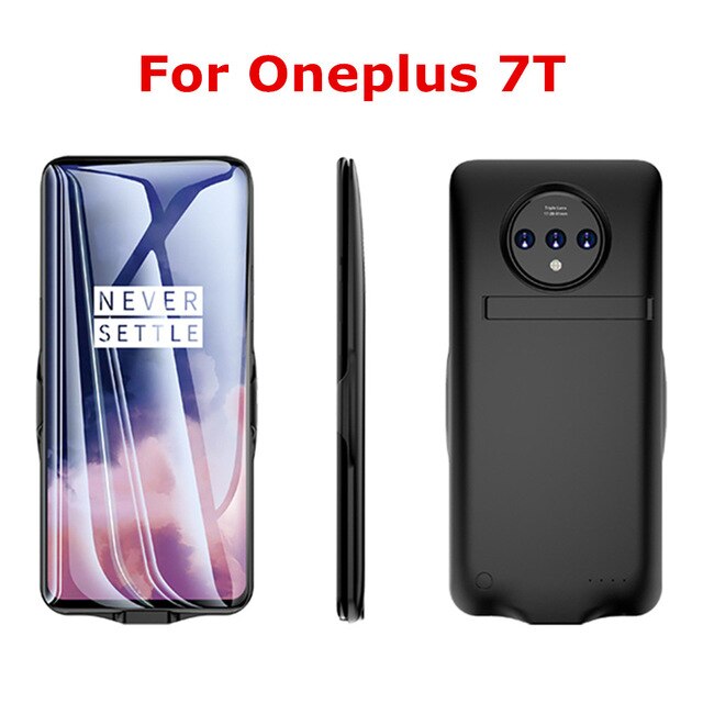 KQJYS 6800mAh Tragbare Batterie Ladegerät Fällen Für Oneplus 7T Profi Sicherung Energie aufladen Rückseite Abdeckung Für Oneplus 7T Batterie fallen: Schwarz Pro 7T