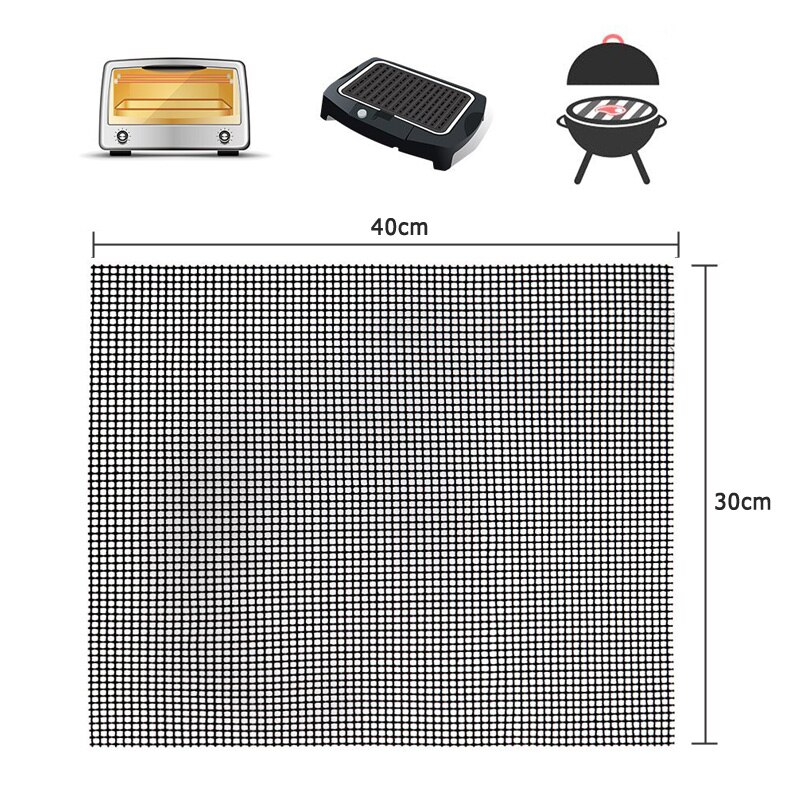 30 x 40cm non-stick grillmattor grillmattor med hög säkerhet nätform grillmatta värmebeständig återanvändbar grillnät hemma utomhusgrill