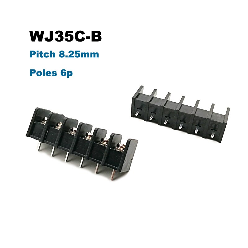 2Pcs Pitch 8.25mm Barrier Screw PCB Terminal Block 35C-B Bornier Straight 2/3/4/5/6Pin Wire Connector Morsettiera Cable 2.5mm2