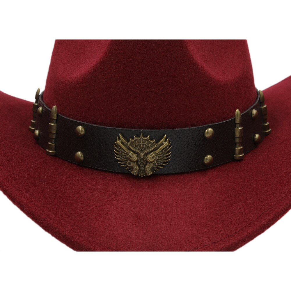 Dames heren wollen chapeau western cowboyhoed gentleman jazz sombrero hombre pet dame cowgirl hoeden maat 56-58cm