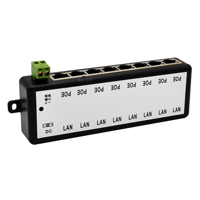 8 Ports Poe Injector Poe Splitter for Cctv Network Poe Camera Power Over Ethernet Ieee802.3Af