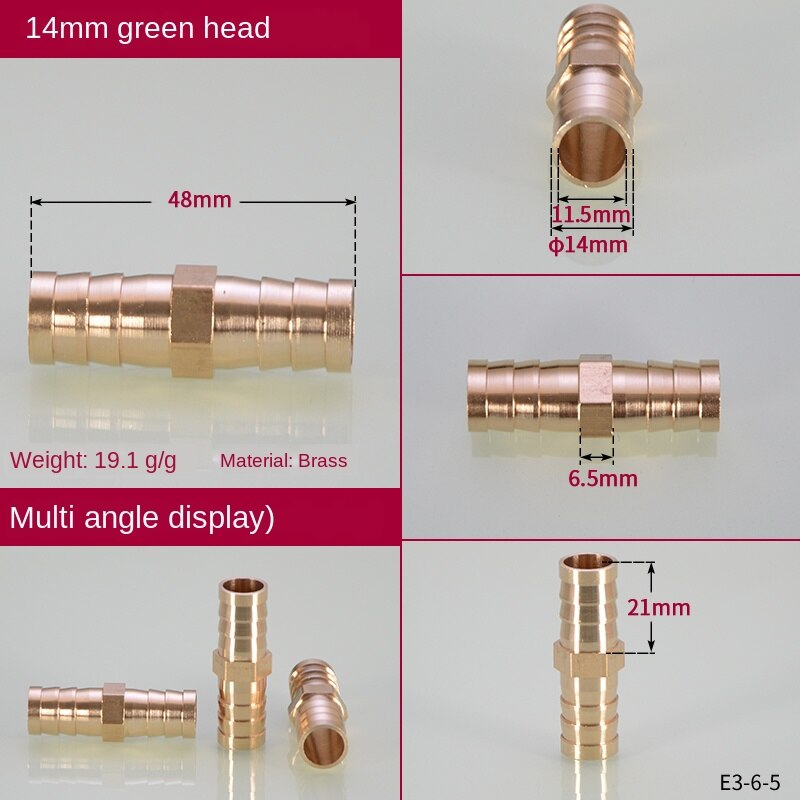 Groen Hoofd Waterslang Connector Docking Extension Direct Hoofd Thuis Wasstraat Vloeibaar Gas Gasfornuis Slang Aansluiting: 14mm