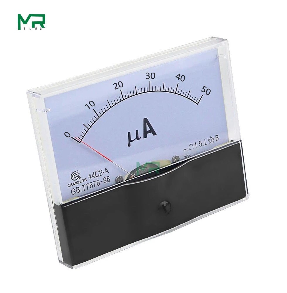 44C2 Dc Ampèremeter Analoge Panel Pointer Ampèremeter 50UA 100UA 200UA 300UA 500UA