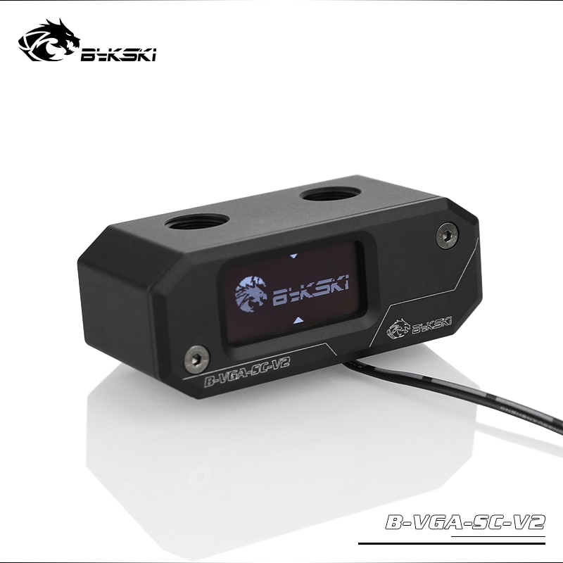 BYKSKI OLED Digital Display Water Temperature Meter use for GPU Block Adapter Add in Radiator G1/4' Thermometer Sensor Fitting