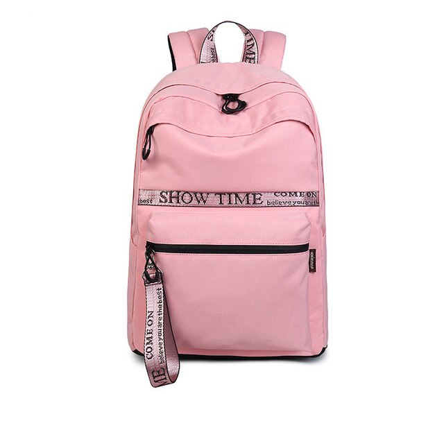 Wasserdicht Frauen Laptop Rucksäcke Große Kapazität Schule Bookbag für Mädchen Bookbag: Rosa