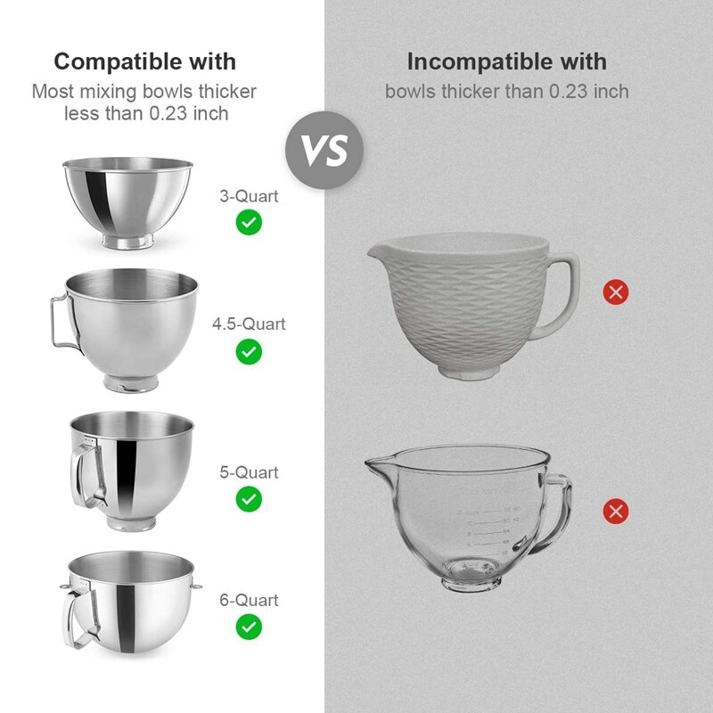 Pouring Shield, Universal Pouring Chute for KitchenAid Bowl-Lift Stand Mixer Attachment Accessories