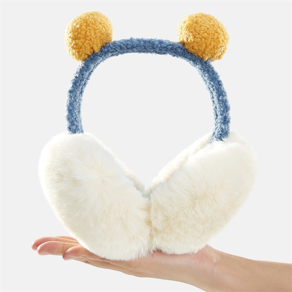 Anjj Ohrenschützer Faux Kaninchen ist hingefallen Hängen Ohr Abdeckung Warme Winter Ohrenschützer Pelz Ohrenschützer unisex Erwachsene Ohr Wärmer Falten: Blau