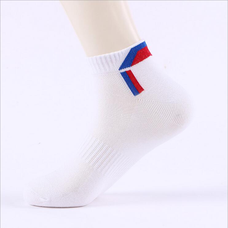 Cotton Socks Men Thin Cycling Socks Low Ankle Socks Sport Athletic Socks Women Sock Sneaker Basketball Socks Men: Triangle white 2