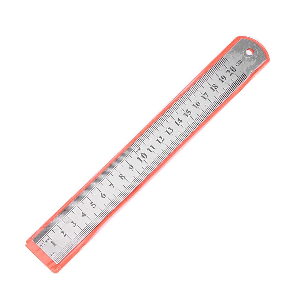 1pc Double Sided Stainless Steel Metal Scale Straight Ruler Precision Double Measuring Hand Tool Stationery Supplies 15-50cm: 20cm