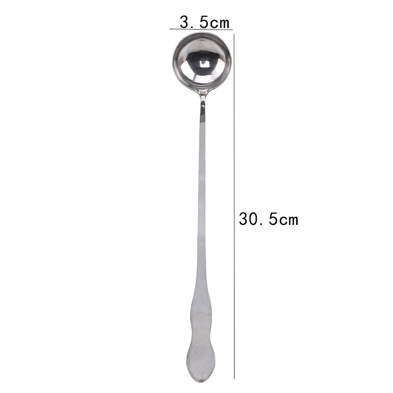 Stainless Steel Long Handle Stirring Spoon Ice Cream Dessert Spoon Coffee Stirring Spoon Kitchen Gadget