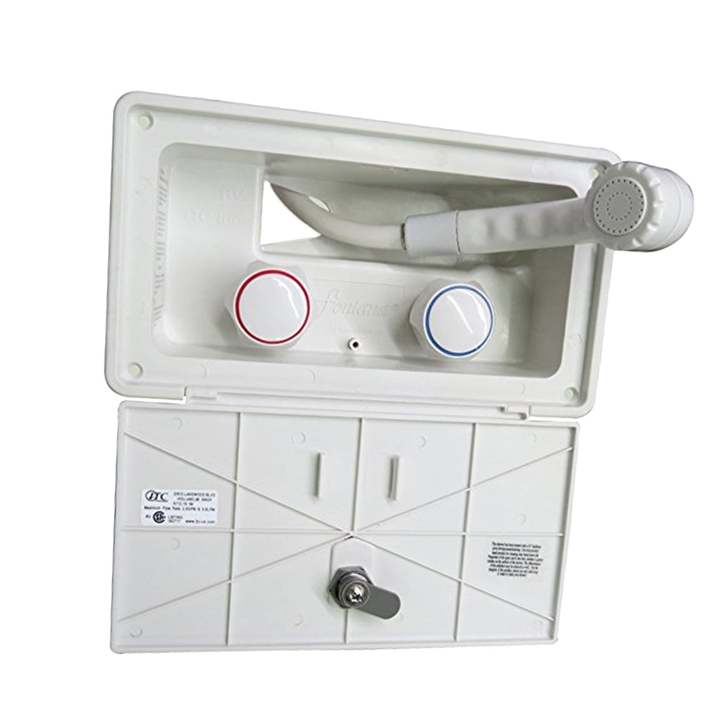 HAND HELD LOCKING SHOWER RV Camper Exterior Outside Outdoor White 97023-A