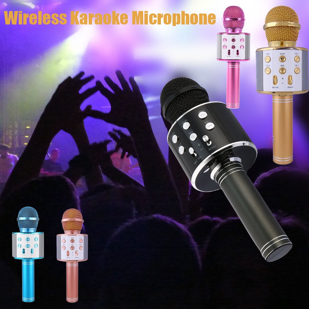 Wireless Bluetooth KTV Microphone For Karaoke Microphone Speaker Music Player Pocket MIC Singing Recorder