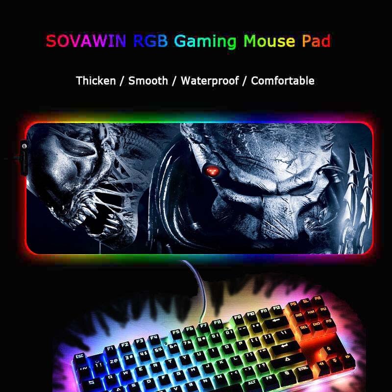 Mairuige-alfombrilla de ratón para videojuegos, alfombrilla de ratón grande RGB para Gamer, retroiluminado con LED de escritorio, teclado Xxl, para Csgo