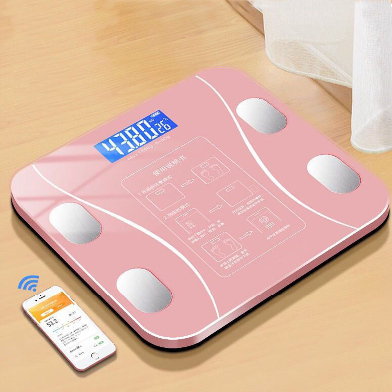 Body Fat Scale Smart Wireless Digital Bathroom Weight Composition Analyzer With Smartphone App Bluetooth-compatible