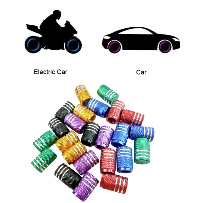 Tapas de válvula de aire para neumáticos de coche, tapa de válvula de neumático de bicicleta, estilismo de ruedas de coche, redondo, rojo, negro, azul, plata, dorado, 4 Uds.