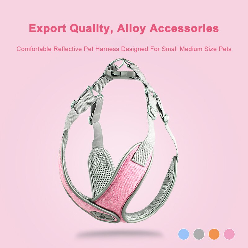 Puppy Harness No Pull Dog Accessories Arnes Para Perro Szelki Dla Psa Pet Harnais Chien Vest Reflective X-Shaped For Small Dogs