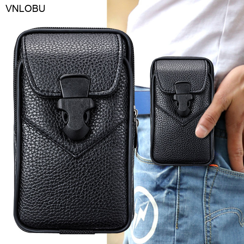 Belt Clip Cover Holster Leather Case for Oneplus 8 Pro 7T 7 Pro 6T 6 5T 3T Universal Pouch Phone Cover Waist Bag One Plus 8 7 6